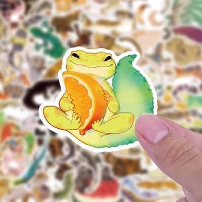 Waterdichte Hagedis Stickers voor Laptop, Skateboard, Waterflessen en Fietsen - Creatieve Versieringen voor Kinderen en Volwassenen