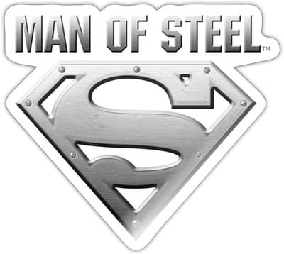 Superman Man of Steel Logo Sticker maat S (10 x 10 cm)