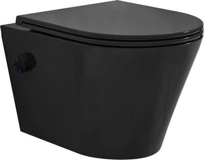 Sanifun rimless hangtoilet Rambo met warm - koud water bidet-functie mat zwart 520
