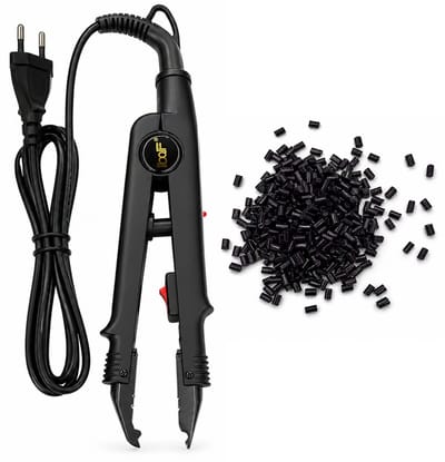 Loof Hair Extension Iron - Model L-611 - Met Keratine Lijmkorrels - 50g - Zwart - Haar Extensions
