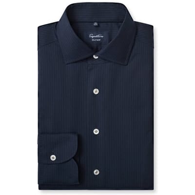 OLYMP Signature Overhemd, Tailored Fit, Signature Kent, Nachtblauw