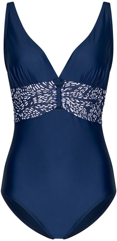 Pastunette - Badpak - Oceanic Flow - Blauw/Wit - Corrigerend - Maat 38