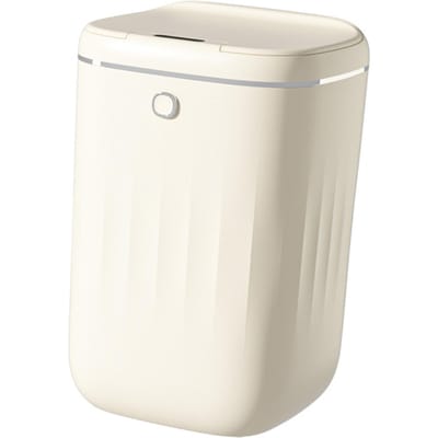 Poubelle à capteur intelligent, poubelle automatique de grande capacité avec couvercle pour la maison, la salle de bain et la cuisine, 20l white