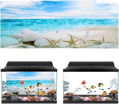 Dailygoods- Aquariumachtergrond PVC waterdicht - Decoratieve Sticker - Levensecht Patroon - Eenvoudig te Installeren - 61x30cm - Veilig en Duurzaam - Aquariumstickers