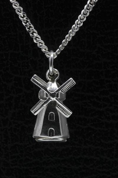 Zilveren Molen grondzeiler ketting hanger