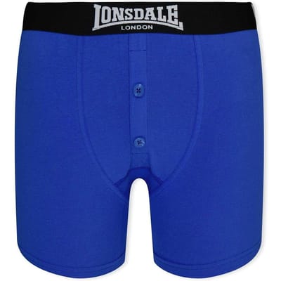 Lonsdale Boxershorts voor jongens (Set van 2) (Blauw/Zwart)