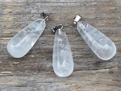 Edelsteen Bergkristal (kegel) hanger