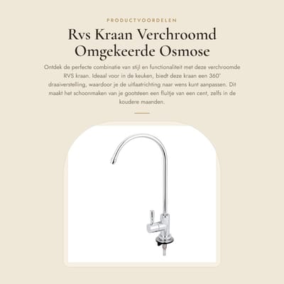 Dailygoods- Keukenkraan RVS - Zwanenhals - 360° Draaibaar - Snelle Aansluiting - Drinkwaterfilter - Elegant Design - Waterkraan