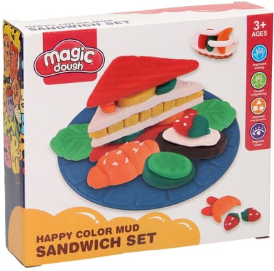 Lobbes kleiset sandwich speelset - 4 kleuren klei voor kinderen.