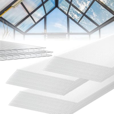 Polycarbonaat Platen - Holle Kamer Platen - Kassen Bouwen - UV Bescherming Slagvast - 121x60 cm 4mm - Transparant