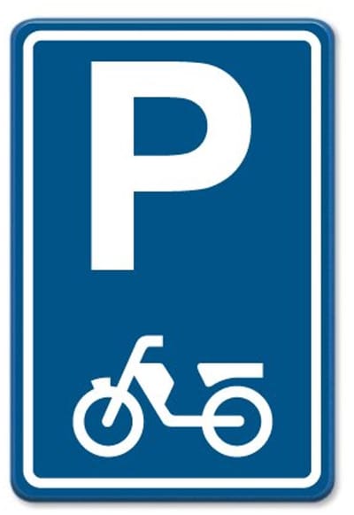 Parkeerbord Bromfiets - blauw - Weerbestendig Aluminium - 40x60 cm - Bevestiging: Zonder bevestiging (alleen het bord)