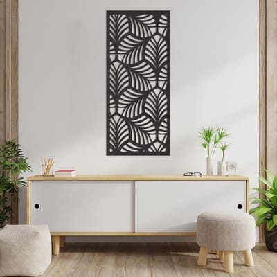 Wanddecoratie Bladeren Paneel - Muurdecoratie Bladeren - Muurdecoratie Hout - Wanddecoratie Hout - Muurdecoratie Woonkamer - Wanddecoratie Woonkamer - Wanddecoratie Industrieel - Wanddecoratie Natuur - Home Decor - Wall Line Art - 89 x 39 cm