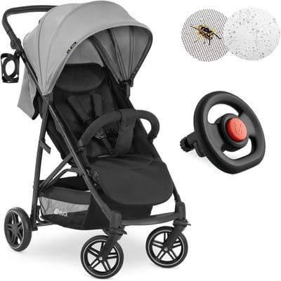 Kinderbuggy - Reisbuggy Kinderwagen - Dagelijks Gebruik - Inclusief Accessoires - Kleine Vouw - Grijs