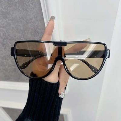 Lunettes de Soleil Rondes Tendance Femmes Hommes Grande Monture Oeil de Chat Lunettes de Soleil Designer Lentille Miroir Confortable Oculos De Sol Other