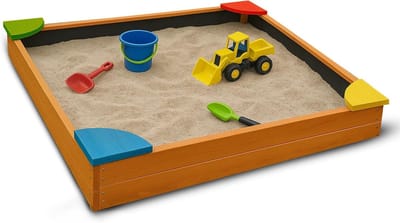Houten Zandbak - Speelbak Tuin - Buiten Spelen - Inclusief Deksel - 90x90x16 cm - Bruin