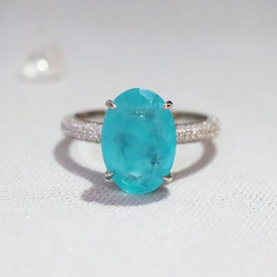 100% S925 Sterling Zilver Groene Smaragd Ring Voor Vrouwen Fijne Trouwringen Saffier Edelsteen Sieraden Natuurlijke Topaas Ringen Doos 7.5 blauw