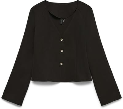 VERO MODA - VMNORA LS V-NECK TOP WVN EXP - Dames - Cardigans