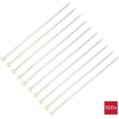TRU COMPONENTS TC-12626016 Kabelbinder 550 mm 12.7 mm Natuurlijk wit HVAC 100 stuk(s)
