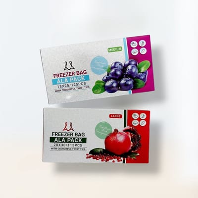 ALAPACK diepvrieszakjes- Resistente & dikke & transparante boterhamzakjes / 240 stuk (125stuk 18*25cm + 115stuk 20*30cm).