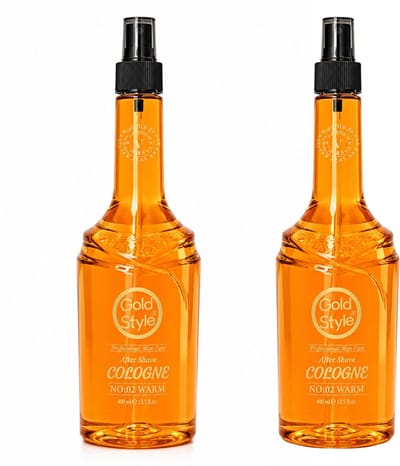 Gold Style After Shave Cologne 02 – 2 Stuks x 400 ml – Verkoelende en Verzorgende Aftershave voor Mannen