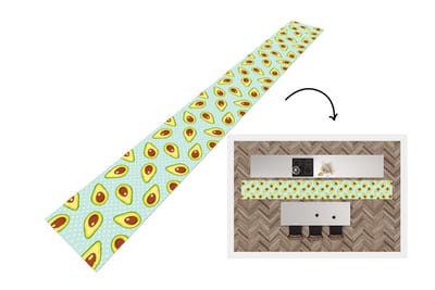 Keukenloper - Keukenmat - Avocado - Patronen - Stippen - 400x50 cm - Keuken vloerkleed