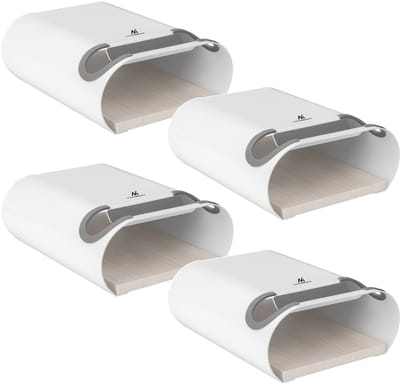 Maclean - Set van 4 stuks Opbergbeugel fiets - fietshouder - Wandgemonteerd Fietsenrek met plank - Max 25kg - Wit