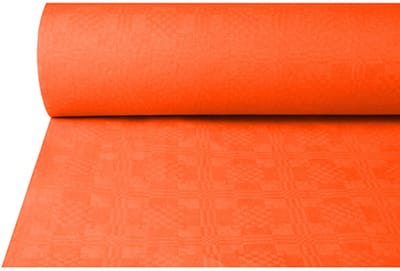 Tafelkleed papier met damastprint 50 m x 1 m terracotta
