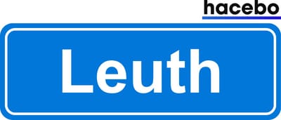 Hacebo - Plaatsnaam Sticker - 29x10 CM - Leuth sticker - Verkeersborden sticker - grappige cadeaus - Leuth