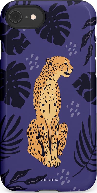 Casetastic Hoesje Geschikt voor Apple iPhone 7/8/SE - Stijlvolle Beschermende Duo-layer Case - Cheetah elegantie