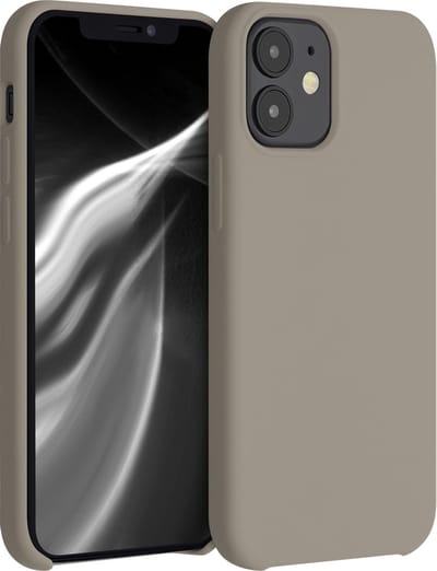 kwmobile telefoonhoesje geschikt voor Apple iPhone 12 mini - Hoesje met siliconen coating - Smartphone case in taupe