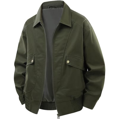 Nieuwe Herfst en Lente Pure Katoenen Jas voor Mannen Losse Kraag Grote Maat Casual Werkjas Heren Top 4XL gray