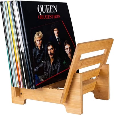 MensStore LP Opbergsysteem - Vinyl Opbergsysteem - LP Houder - LP Standaard - LPs Vinyl - Geschikt Voor 30-40 Platen - Bamboe