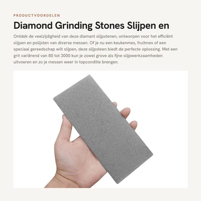 Dailygoods- Slijpsteen Dunne Diamant - Slijpsteen voor Messen - Wetsteen 1500 Grit - Slijpsteen Set - Slijpsteen Gereedschap - Duurzaam Materiaal - Slijpblok