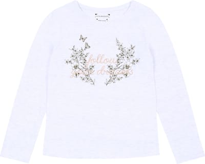 Bedrukte ecru blouse