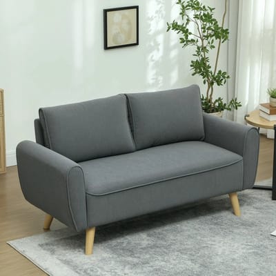 Sweiko 2 zits Bank - met 2 kussens - Corduroy stof - 145 x 75 x 78 cm - Grijs