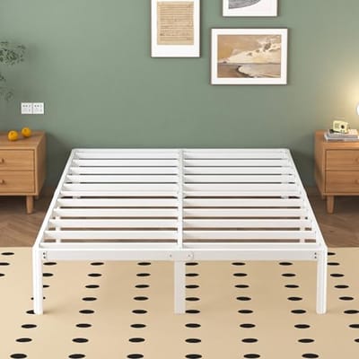 Stalen Bedframe 140x200 cm met Ronde Hoeken en Onderbedopslag - Comfortabel en Stijlvol