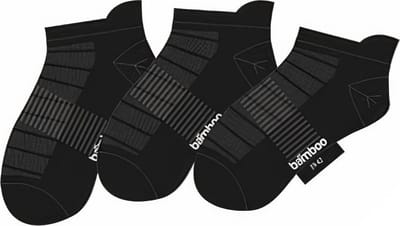 Apollo Enkelsokken Bamboevezel/polyester Zwart 3 Paar Mt 35/38