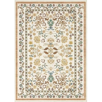 Woonkamer Tapijt Slaapkamer Bedzijde Vloermat Machinewasbare Tapijten Lente Bloemen Plant Retro Huisdecoratie Kleed 180x260cm(70x101in)