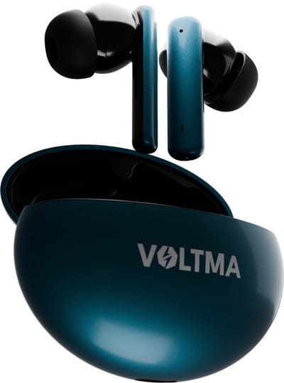 Voltma Sonic Volt Draadloze Oordopjes - Active Noise Cancelling (ANC) & ENC - IPX5 waterdicht - Bluetooth 5.3 Wireless Earbuds Met 4 Microfoons - 45ms low Latency Gaming oortjes - Metalen Behuizing - Geschikt voor IOS en Android - Groen Metallic
