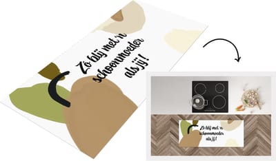 Keukenloper - Loper keuken - Zo blij met 'n schoonmoeder als jij - Spreuken - Quotes - Schoonmoeder - 120x50 cm - Keukenloper vinyl