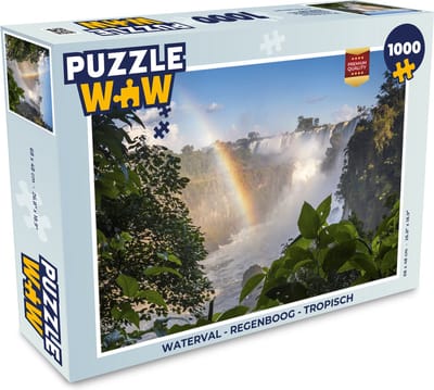 Puzzel Waterval - Regenboog - Tropisch - Legpuzzel - Puzzel 1000 stukjes volwassenen
