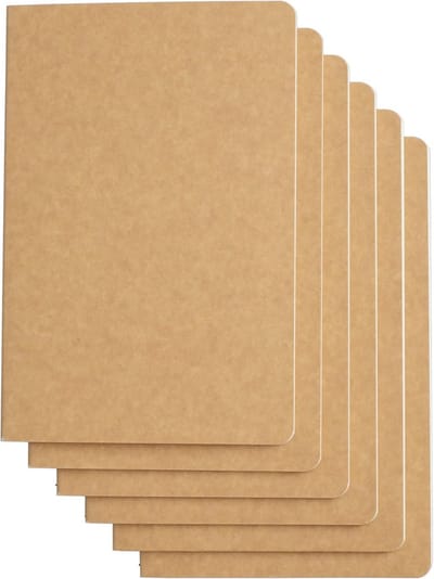 Reisdagboek Set (6 Stuks) A5 Zachte Kaft Grid Notitieboekjes voor School en Werk
