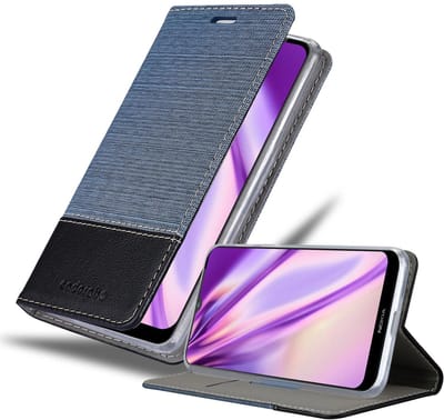 Cadorabo Hoesje geschikt voor Nokia 2.4 in DONKERBLAUW ZWART - Beschermhoes met magnetische sluiting, standfunctie en kaartvakje Book Case Cover Etui