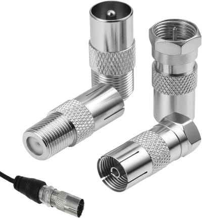 4 Stuks Antenne Connectoren F Plug naar Female TV, Adapter voor Antenne en Satellietkabels, Geschikt voor TV-installaties en Signaalverbetering