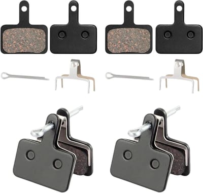 Set van 4 Remblokken voor Shimano Discremmen, Geschikt voor MTB en Stadsfietsen, Duurzame Semi-Metalen Blokken met Veertjes en Pinnen