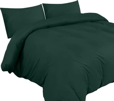 Famanu Dekbedovertrek Set - Zachte Microvezel Dekbedovertrek 200x200cm met Kussenslopen 50x75cm - Beddengoed Dekbedovertrek Set - Smaragd