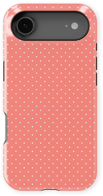 Micro Dots Tough Hoesje geschikt voor iPhone 17 Air | Geschikt Voor Mag | Stippen Motief Backcover geschikt voor iPhone 17 Air Soft Coral
