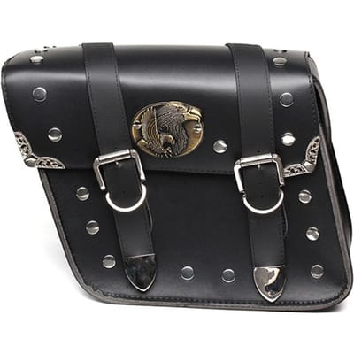 Sacoches de moto en cuir PU, sacoches à outils, pochettes gauche et droite noir
