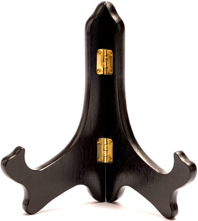 Leeds - Bordenstandaard - zwart hout luxe - voor borden 8-15 cm ⌀ - hoge kwaliteit