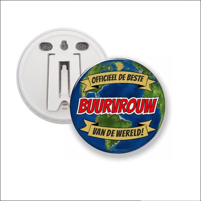 Button Met Clip 58 MM - Officieel De Beste Buurvrouw Van De Wereld